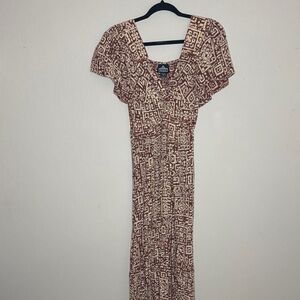 Angie Elegant Brown Patterned Dress size small